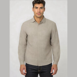 Tommy Hilfiger Vintage Button Up Shirt Mens M Beige Plaid Long Sleeve Preppy